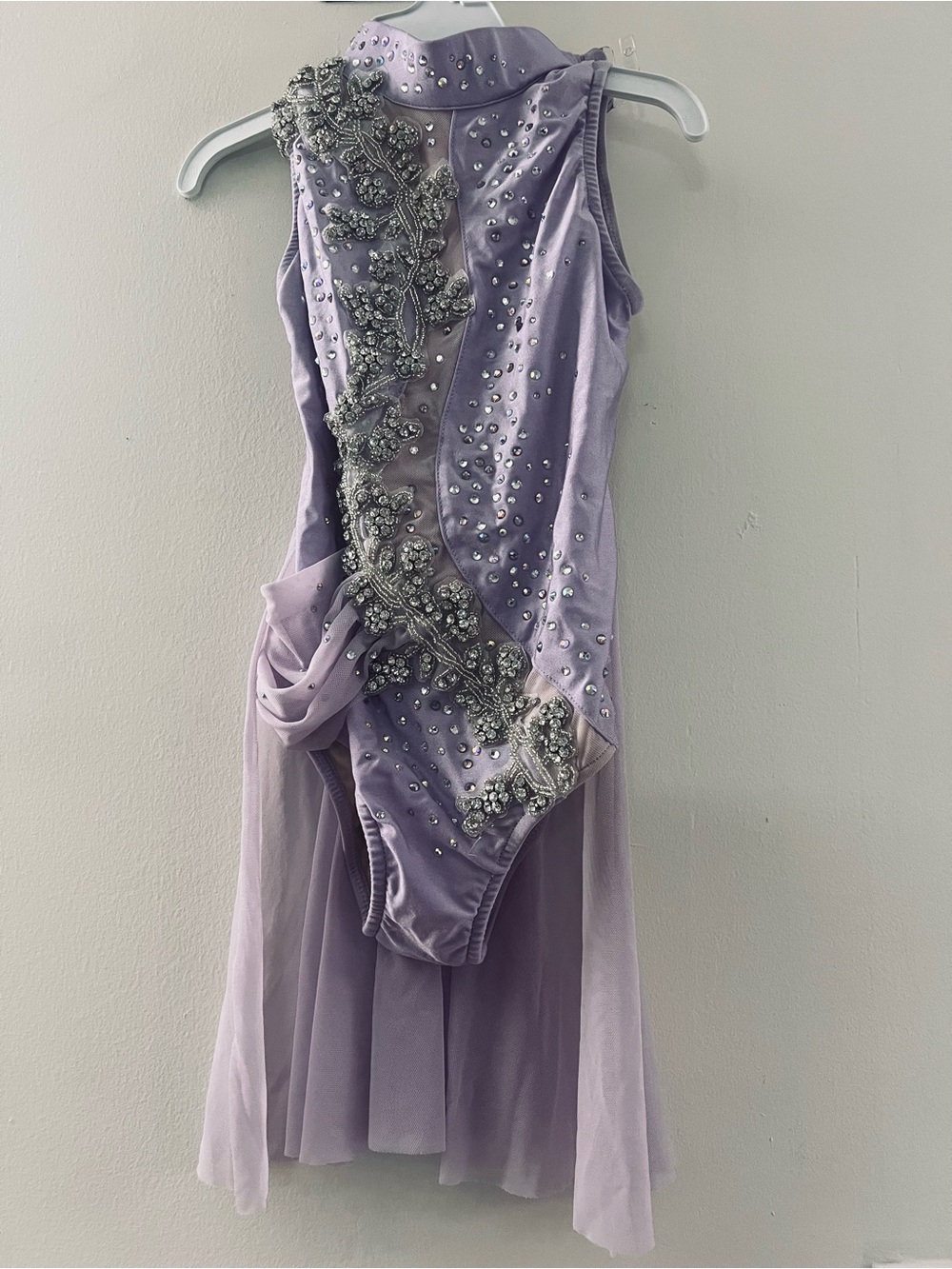 Lavender Beaded Sleeveless Dance costume - child small
